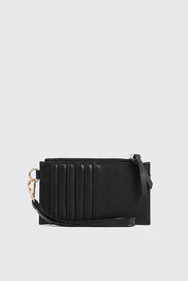 Ardene Topstitched Flat Wallet in | 100% Recycled Polyester/Faux Leather | Eco-Conscious