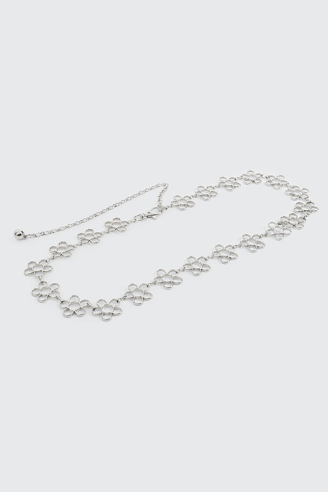 Ardene Daisy Chain Belt in Silver