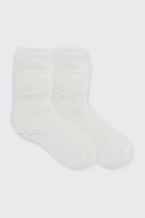 Ardene Slouchy Socks in White | Polyester/Spandex