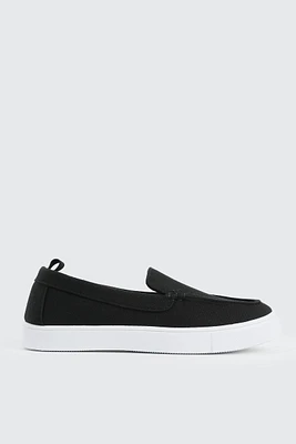 Ardene Canvas Slip On Sneakers in Black | Size | Eco-Conscious