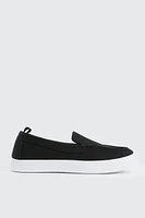 Ardene Canvas Slip On Sneakers in Black | Size | Eco-Conscious