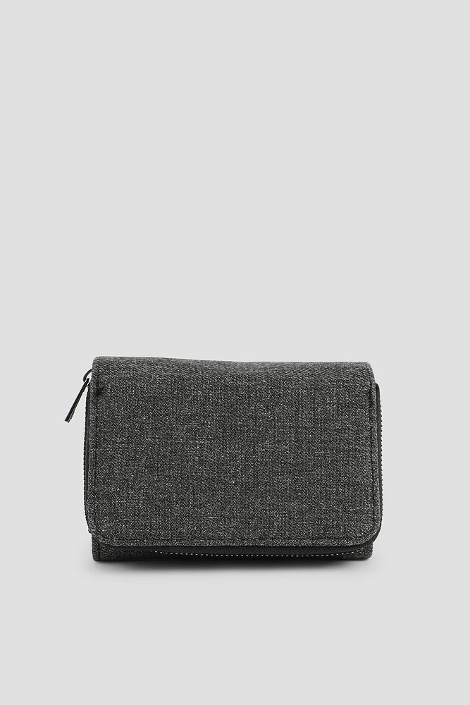 Ardene Denim Wallet in Dark Grey | Polyester | Eco-Conscious