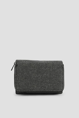 Ardene Denim Wallet in Dark Grey | Polyester | Eco-Conscious