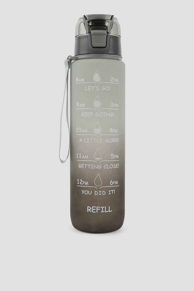 Ardene Ombre Water Bottle in Dark Grey