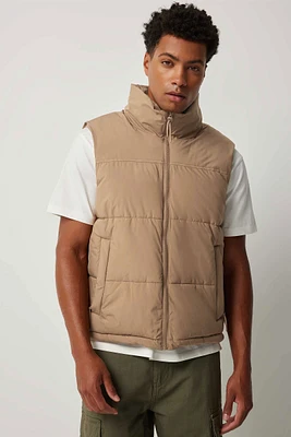 Ardene Man Puffer Vest For Men in Beige | Size | Polyester