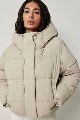 Ardene Short Puffer Jacket in Beige | Size | Polyester