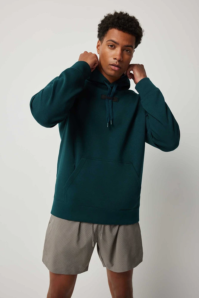 Ardene Man Solid Hoodie For Men in Dark Green | Size | Rayon/Spandex/Cotton | Fleece-Lined