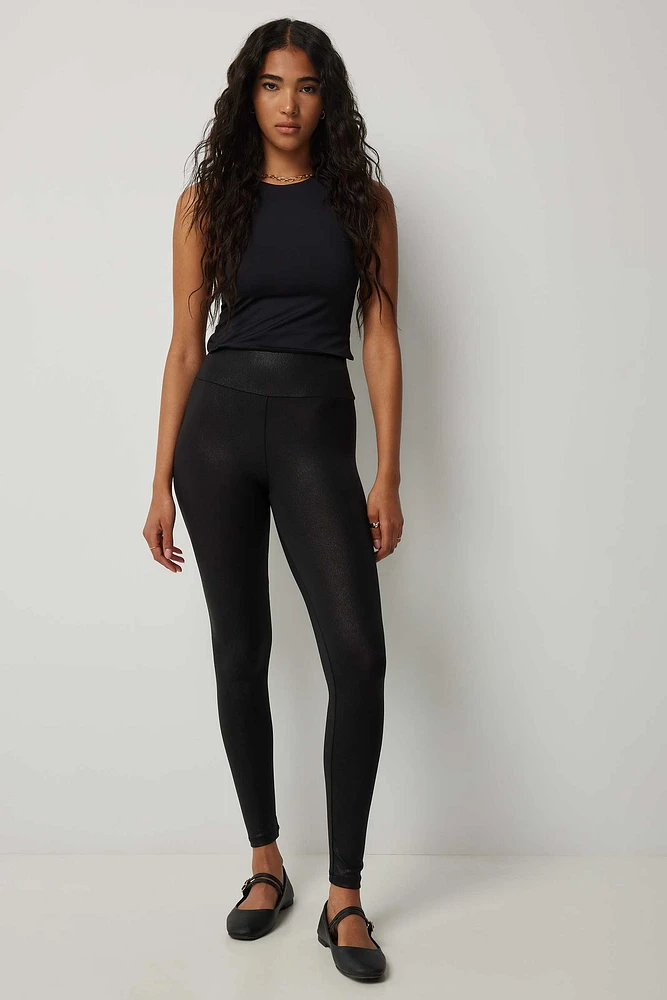 Ardene Washed Faux Leather Leggings in | Size | Faux Leather/Spandex