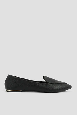 Ardene Ballet Flats with Metal Trim in | Size | Faux Leather | Eco-Conscious