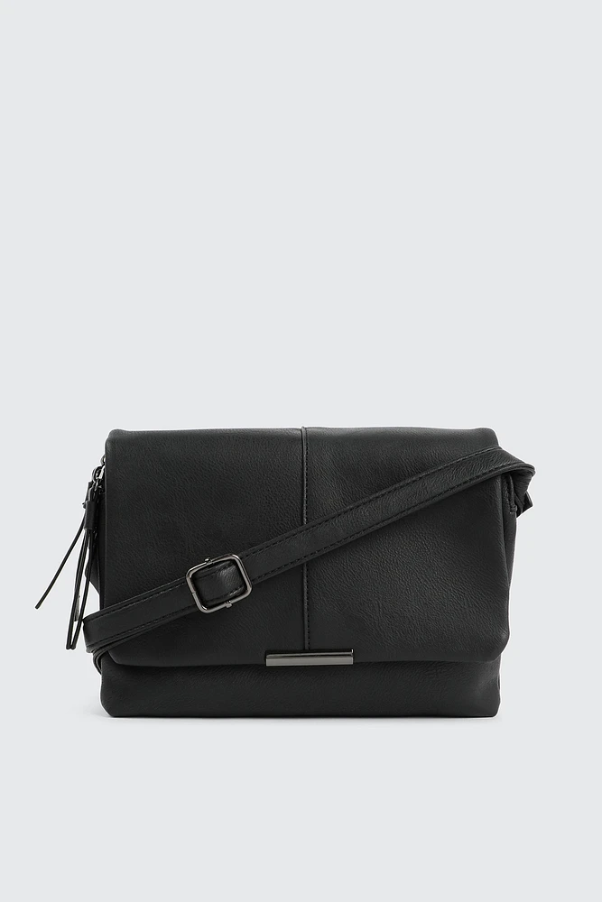 Ardene Rectangular Crossbody Bag in | 100% Recycled Polyester/Faux Leather | Eco-Conscious