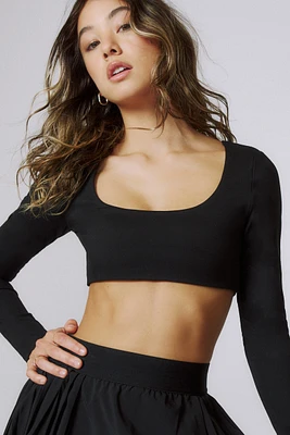 Ardene MOVE Long Sleeve Ultra Crop Top in | Size | Polyester/Spandex