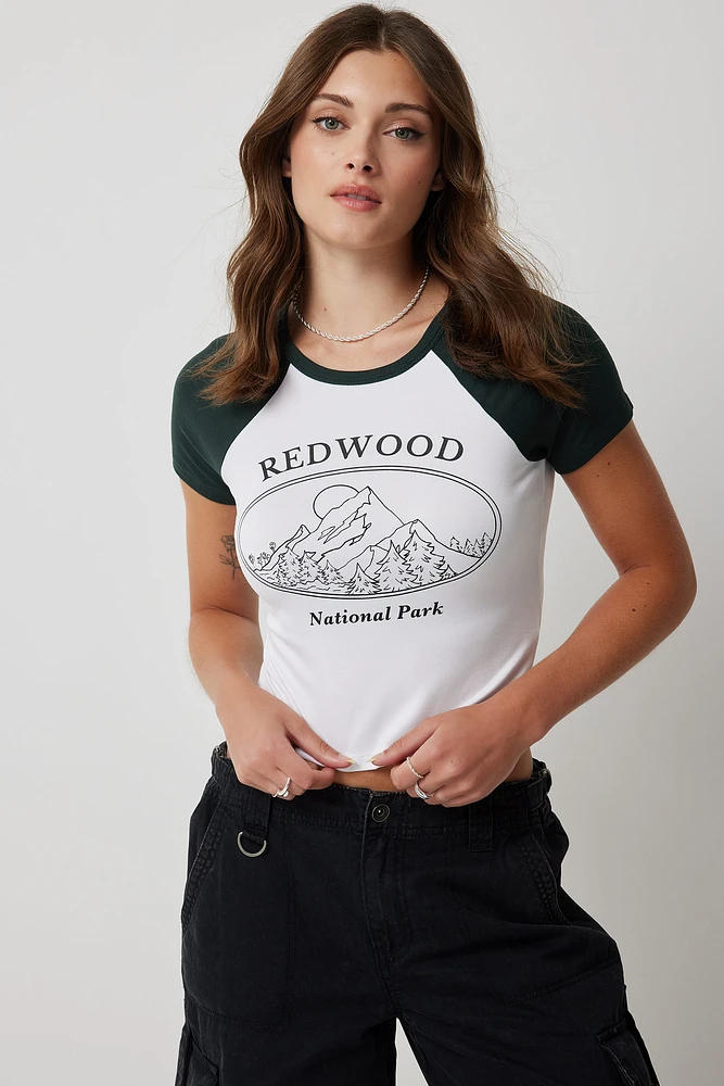 Ardene Super Soft Crop Raglan T-Shirt in | Size | Polyester/Spandex