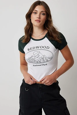 Ardene Super Soft Crop Raglan T-Shirt in | Size | Polyester/Spandex