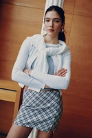 Ardene Mini Skirt with Slit in | Size | Polyester/Elastane/Polyamide