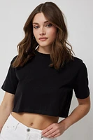 Ardene Basic Ultra Crop Boxy T-Shirt in | Size | Cotton/Elastane | Eco-Conscious