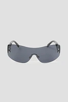 Ardene Oversized Rimless Shield Sunglasses in Black