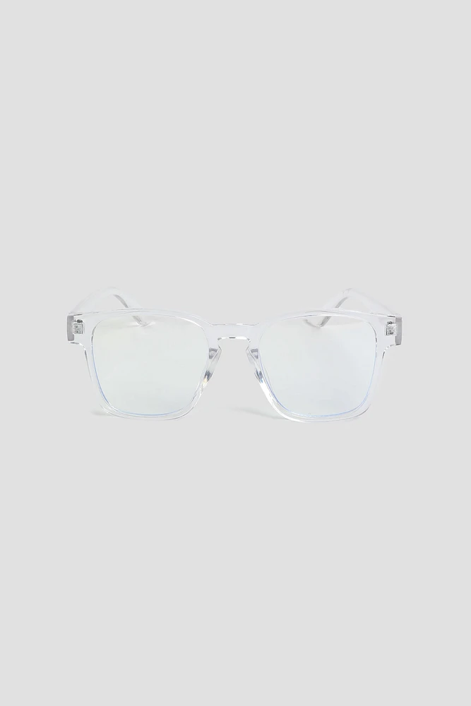 Ardene Blue Light Square Glasses in Clear