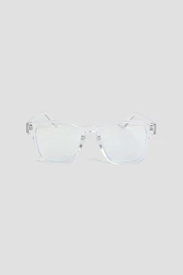 Ardene Blue Light Square Glasses in Clear