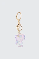 Ardene Iridescent Dinosaur Keychain in Lilac