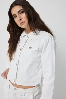 Ardene Classic Jean Jacket in White | Size | 100% Cotton