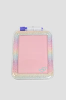 Ardene Kids Glitter Dry Erase Board in Light Pink