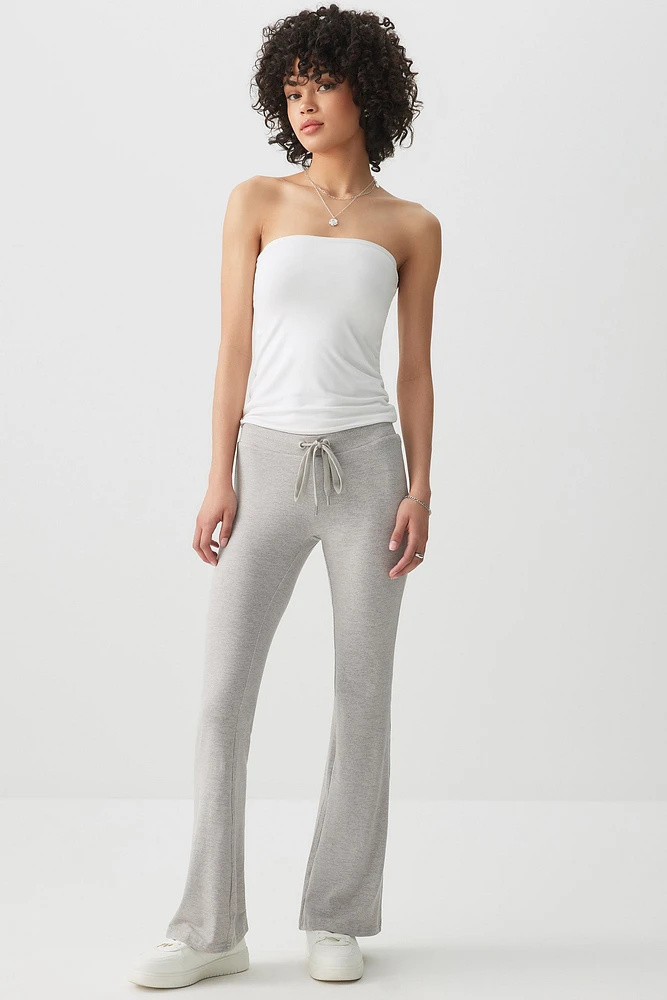 Ardene Super Soft Low Waist Flare Leggings in Light Grey | Size | Polyester/Elastane | Eco-Conscious