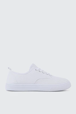 Ardene Low Top Canvas Sneakers in White | Size | Eco-Conscious