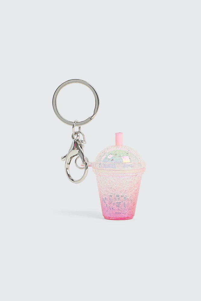 Ardene Smoothie Keychain in Light Pink