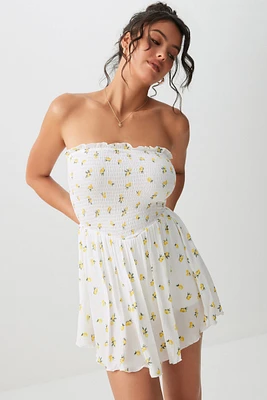 Ardene Flowy Romper with Removable Straps in White | Size | Polyester/Rayon
