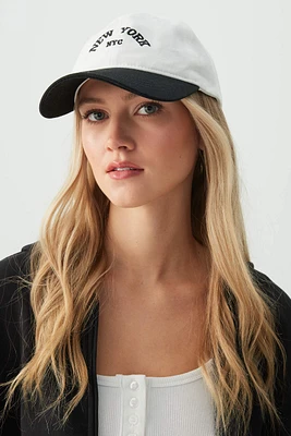 Ardene New York Cap in White | 100% Cotton