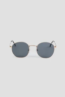 Ardene Round Sunglasses with Metal Frame in Gold