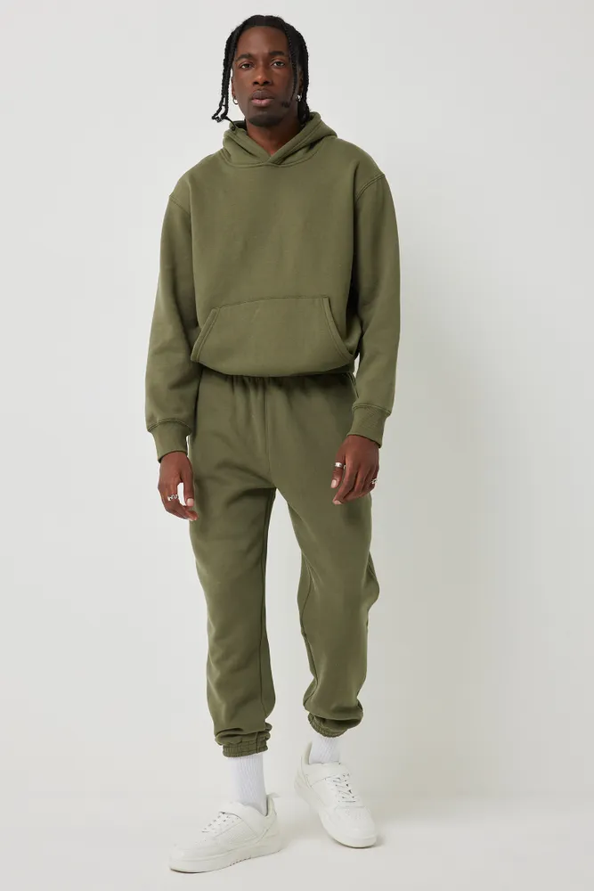 Ardene Man Hidden Drawstring Sweatpants For Men in Khaki, Size, Polyester/ Cotton, Fleece-Lined