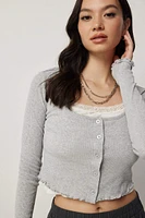 Ardene Crop Tank & Cardigan Set in | Size | Polyester/Cotton