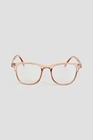 Ardene Blue Light Rectangle Glasses in Beige