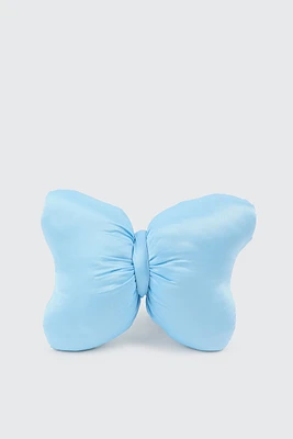 Ardene Satin Bow Pillow in Light Blue | Polyester