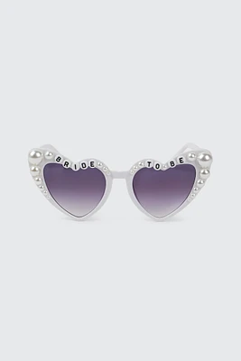 Ardene Heart Shaped Bride To Be Sunglasses in White