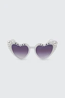 Ardene Heart Shaped Bride To Be Sunglasses in White