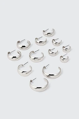 Ardene 6-Pack Hoop Earrings in Silver | Stainless Steel