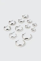 Ardene 6-Pack Hoop Earrings in Silver | Stainless Steel