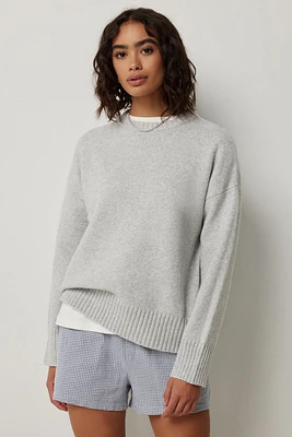 Ardene Long Oversized Sweater in Light Grey | Size Large