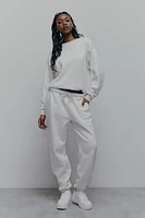 Ardene MADESOFT Fleece Baggy Sweatpants in Fog Grey | Size | Polyester/Cotton | Eco-Conscious