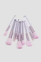 Ardene 9-Pack Makeup Brush Set in Lilac