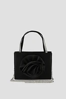 Ardene Clutch with Rosette in Black