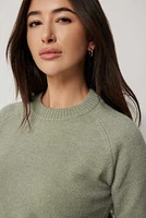 Ardene Short Ragaln Crew Neck Sweater in | Size | Polyester/Nylon