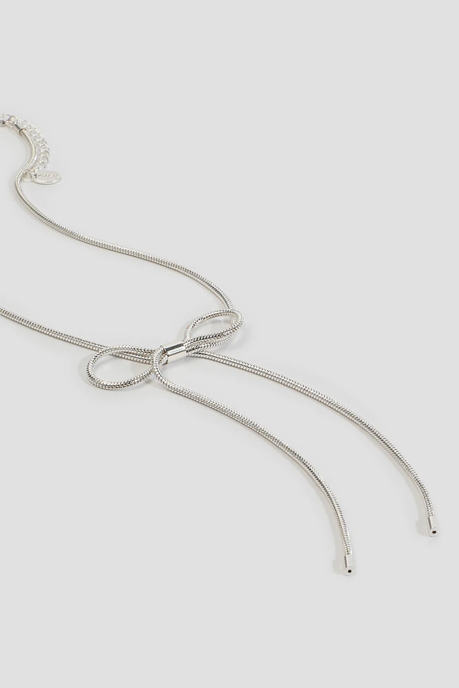 Ardene Bow Necklace in Silver