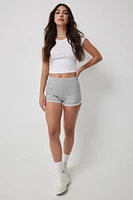 Ardene Basic French Terry Dolphin Shorts in Light Grey | Size | Polyester/Rayon | Eco-Conscious