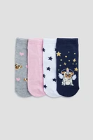 Ardene 4-Pack Pug Ankle Socks | Polyester/Spandex