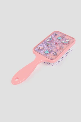 Ardene Kids Glitter Hairbrush in Light Pink