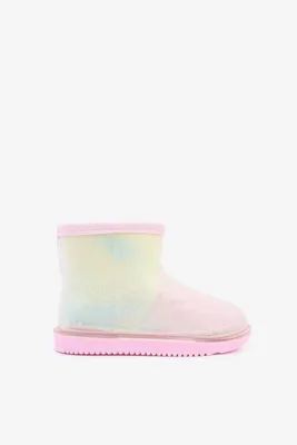 Ardene Ombre Faux Sheepskin Boots in Light Pink | Size | Microfiber