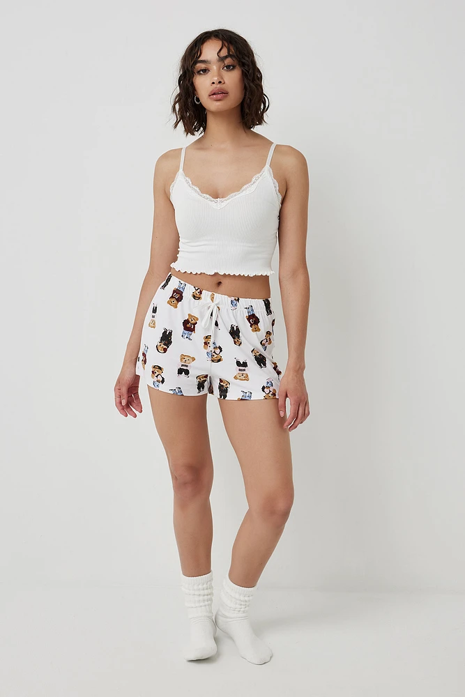 Ardene Printed Super Soft PJ Shorts | Size | Polyester/Spandex | Eco-Conscious